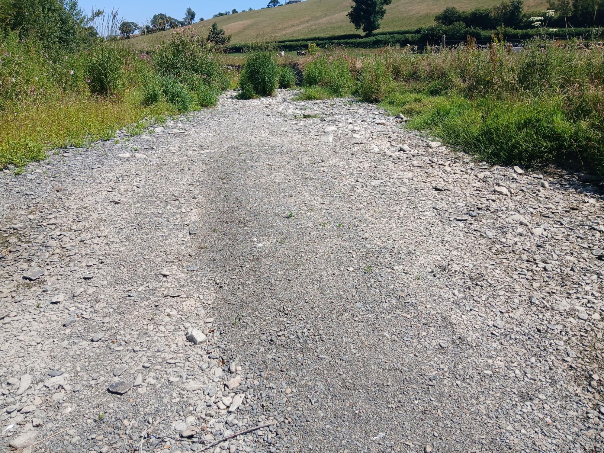 Dry river bed in North Wales